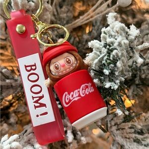 Coca Cola Red Keychain with BOOM Tag